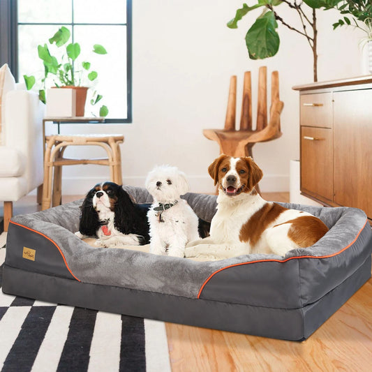 BINGOPAWCN Premium Orthopedic MemoryFoam Dog Bed With Removable CottonPadded Cover