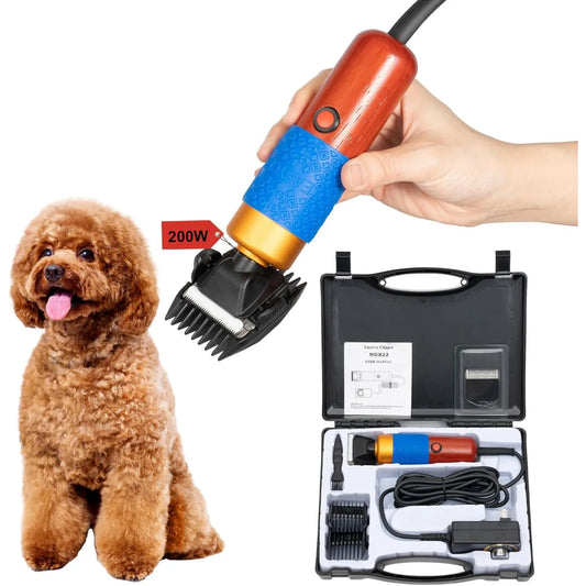 Bymaocar 200W Electric Pet Clippers Kit Low Noise Grooming Trimmer For Dogs Cats