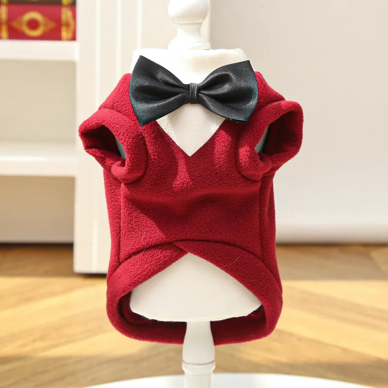 NONECN Autumn Winter Dog Tuxedo Vest Pet Formalwear Set