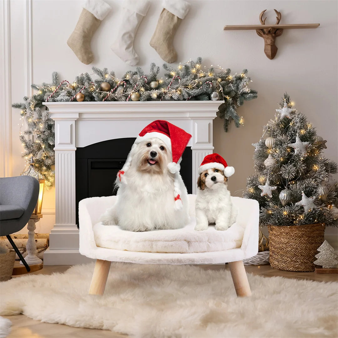 NONECN Luxury Cat Bed Plush Nesting Sofa Washable Waterproof Mat