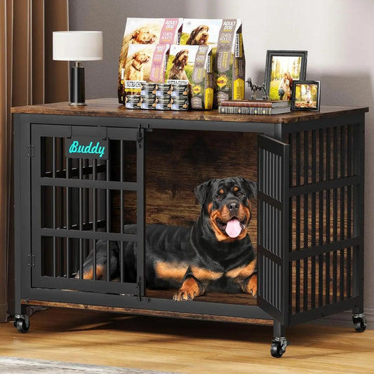 Heavy Duty Dog Crate Furniture Indoor Kennel For Large Dogs