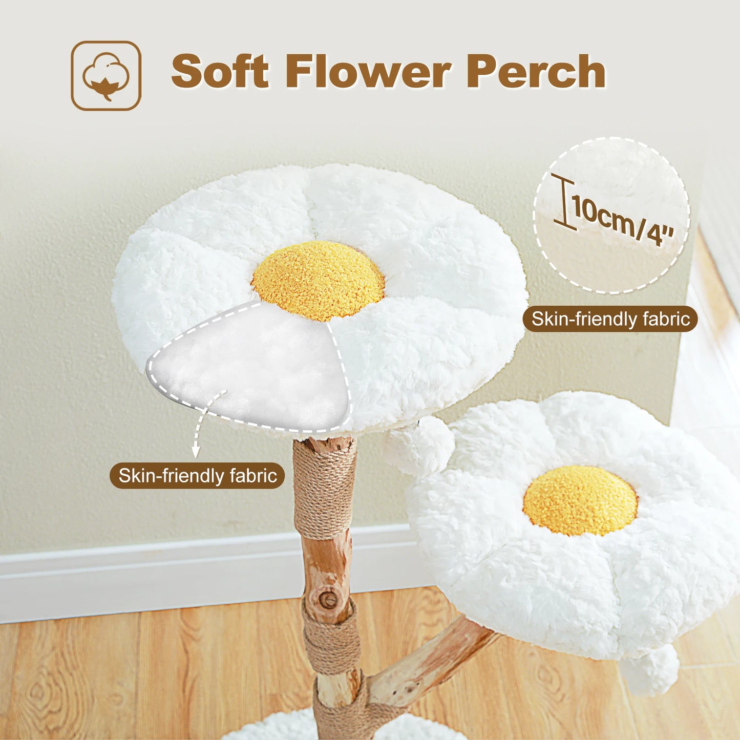PAWZ Road Flower Cat Tree Indoor Cat Tower PremiumHighQualitySolidWoodConstruction