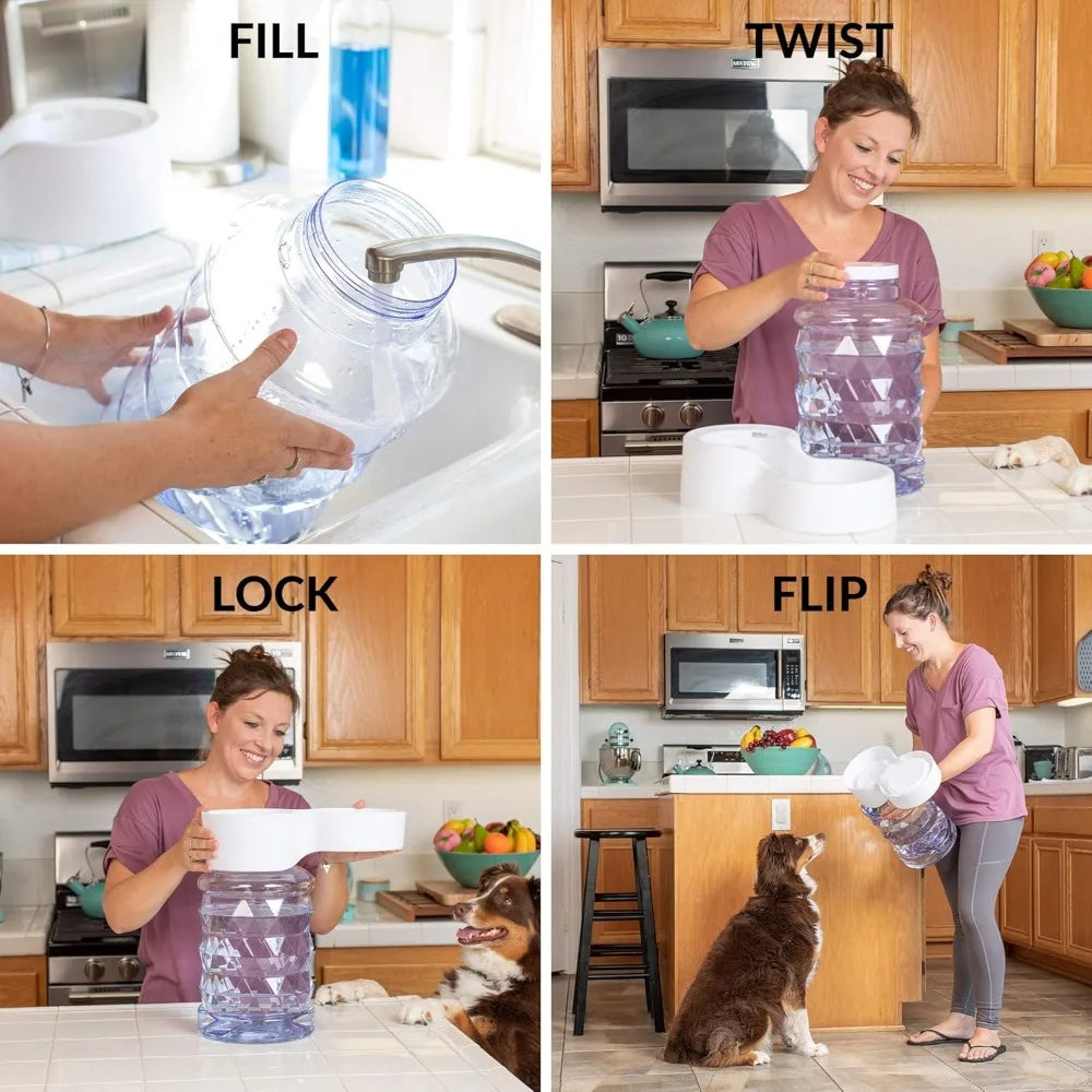 Automatic Pet Water Dispenser and Gravity Feeder for Cats and Dogs Durable Design