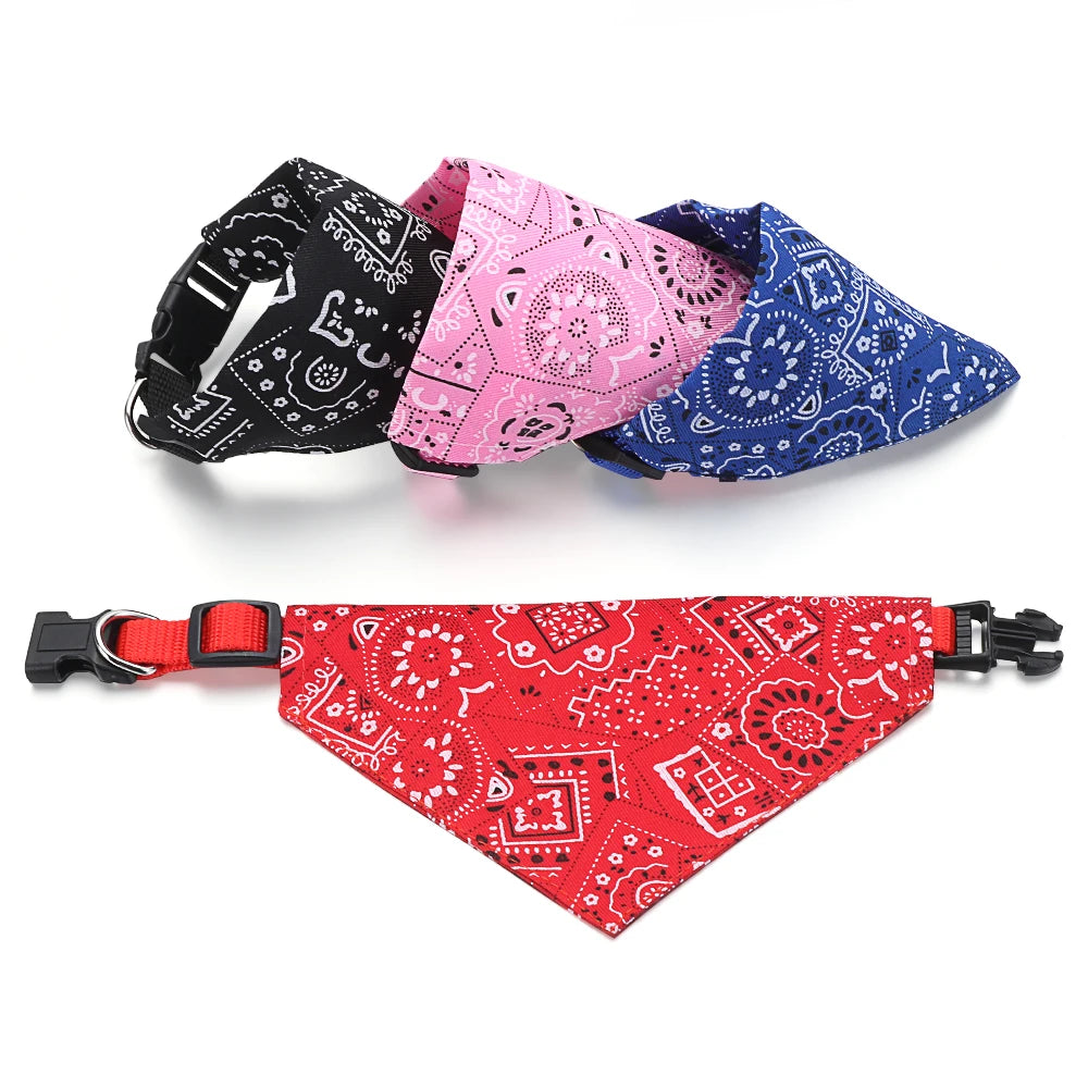 Adjustable Triangular Neckerchief Bandana For Pets Dog Cat Washable CottonFabric