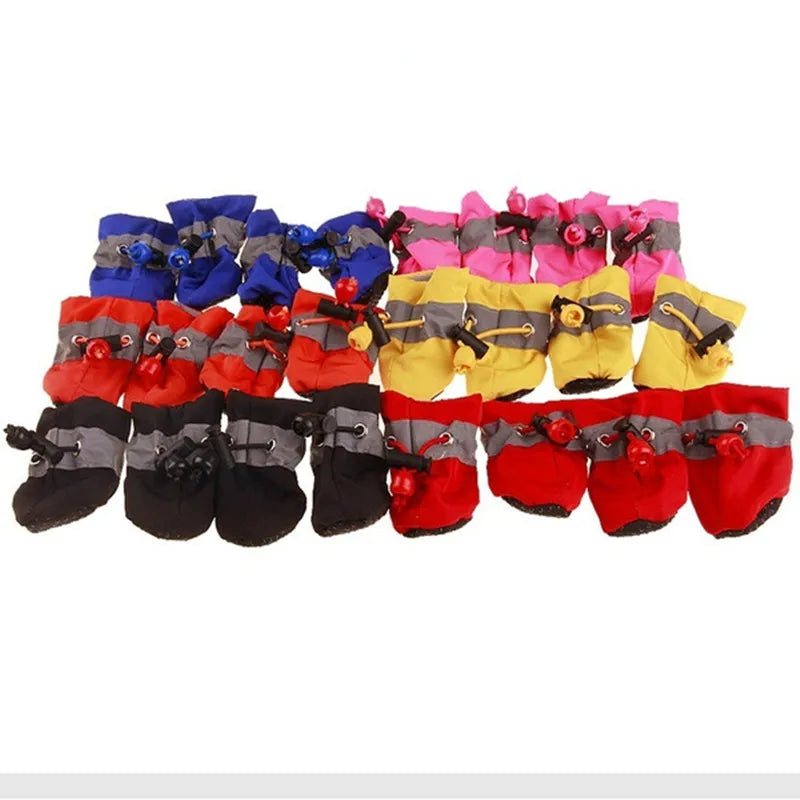 Waterproof Pet Dog Shoes Anti Slip Rain Boots Set Durable