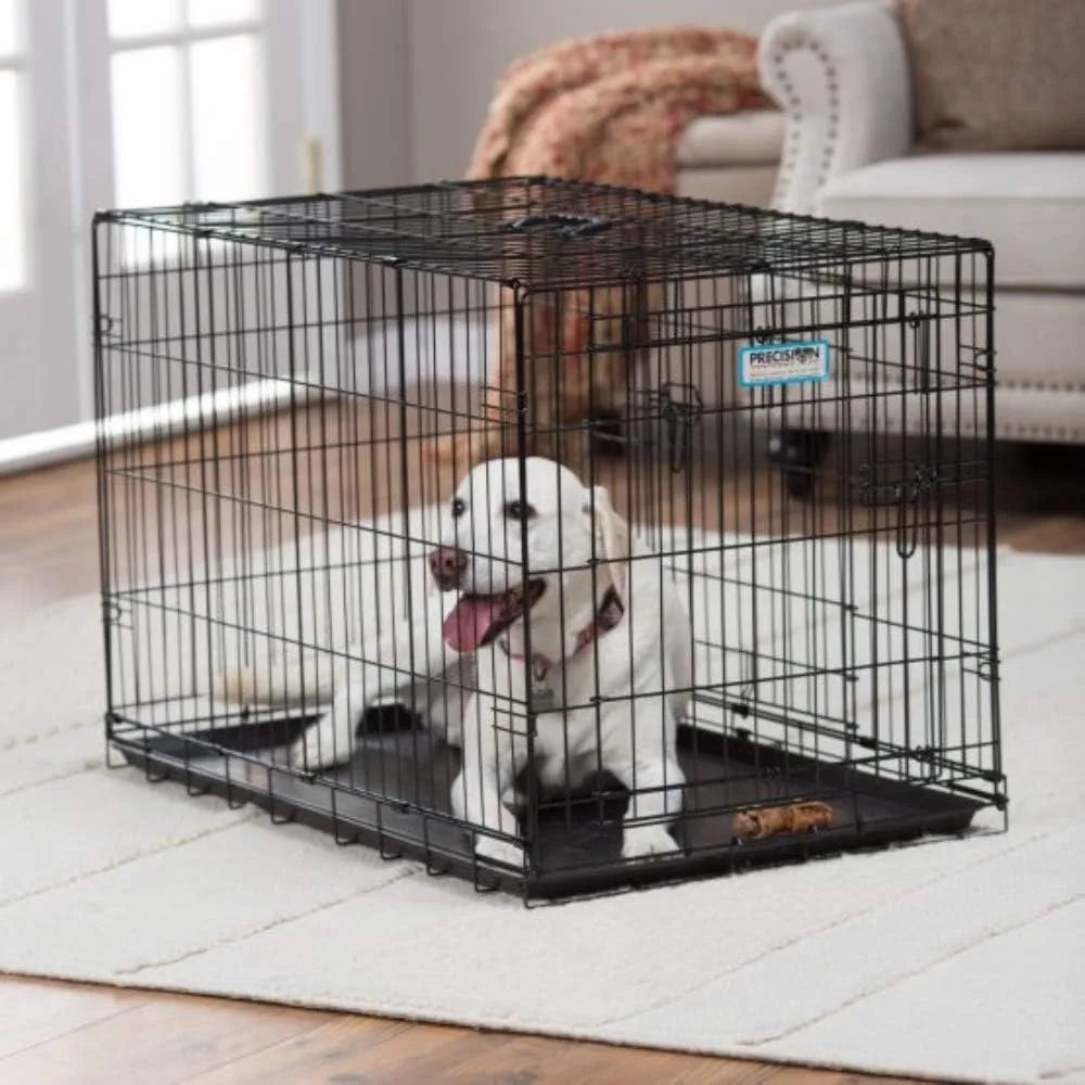 Wire Dog Crate With 5-Point Locking System Collapsible Rust-Resistant