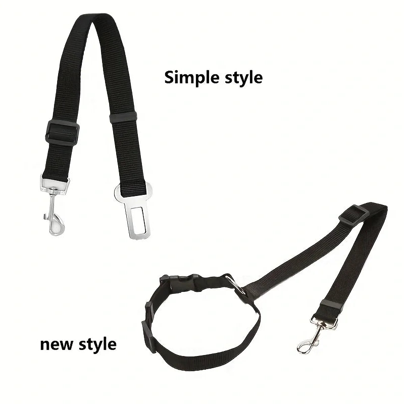Two In One Pet Car Seat Belt And Nylon Leash For Dogs Adjustable Backseat Safety Features