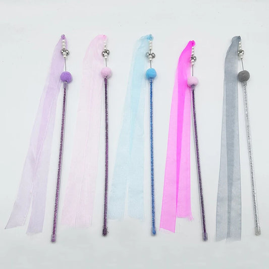 Handheld Cat Wand Feather Bell Tickling Toy