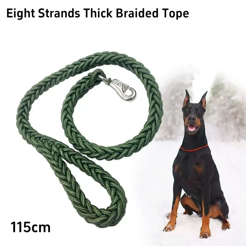 NONECN Nylon Braided Dog Leash Traction Rope For Bulldog Rottweiler