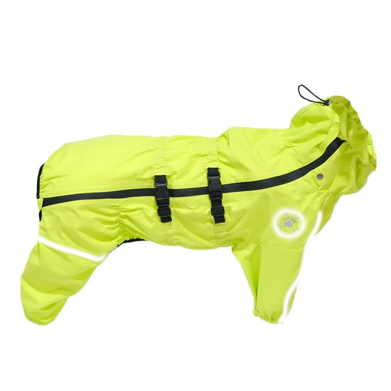 Waterproof Reflective Dog Rain Coat Jumpsuit For Outdoor Use
