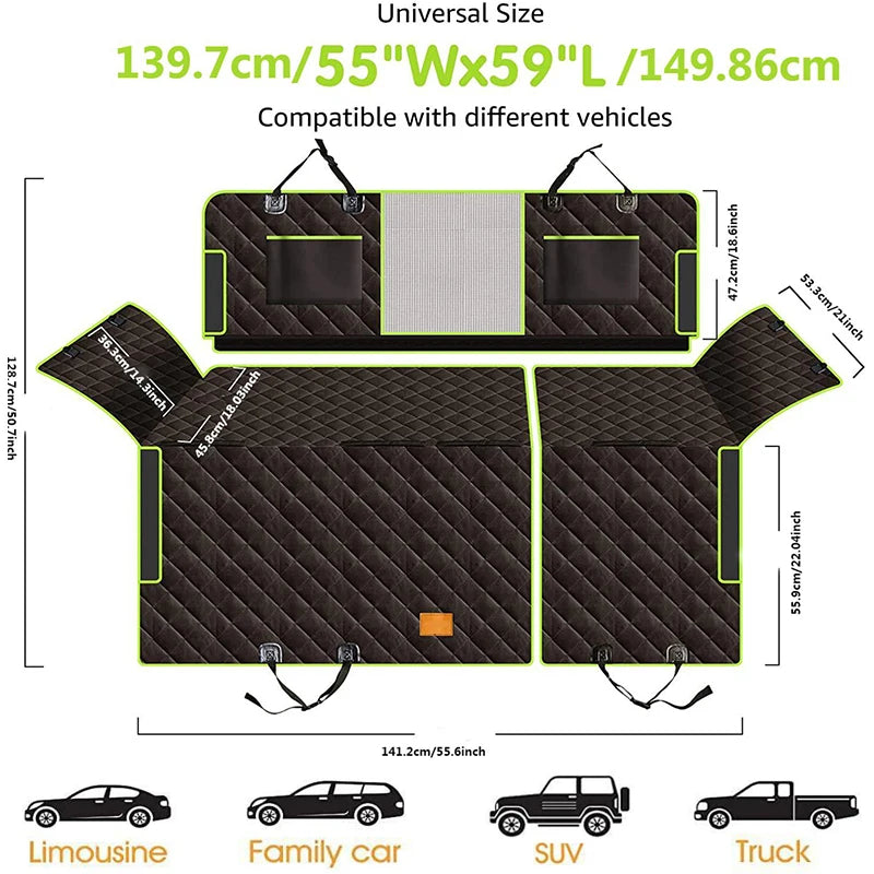 6-In-1 Dog Rear Seat Car Cushion Waterproof And Stain-Resistant