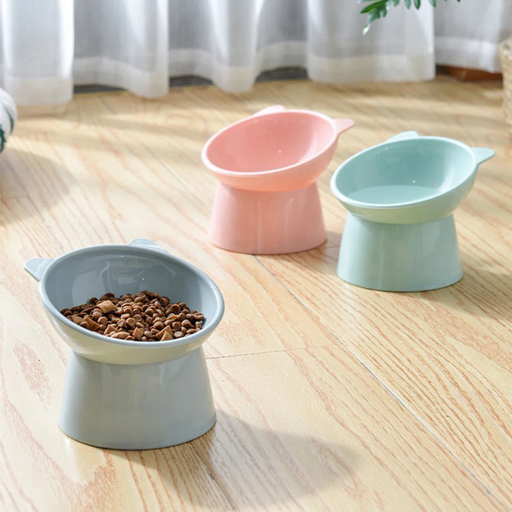 DIAMRI Elevated Tilted Cat Bowl Non-Slip Raised Food And Water Dish For Flat-Faced Cats