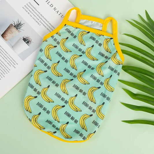 Dog Cooling Vest Breathable Fruit Print Summer T Shirt
