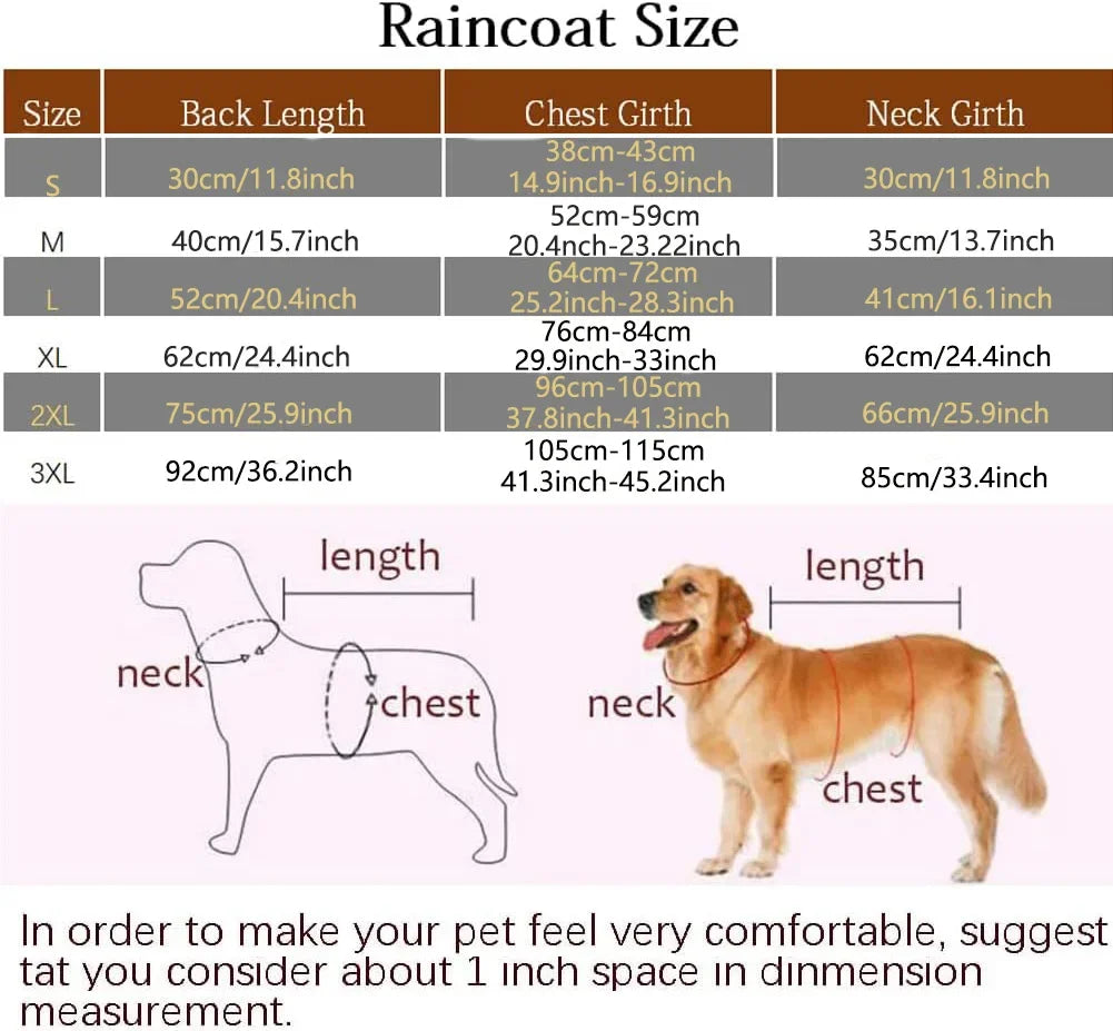 Hooded Dog Raincoat Cape Style Reflective Waterproof Coat