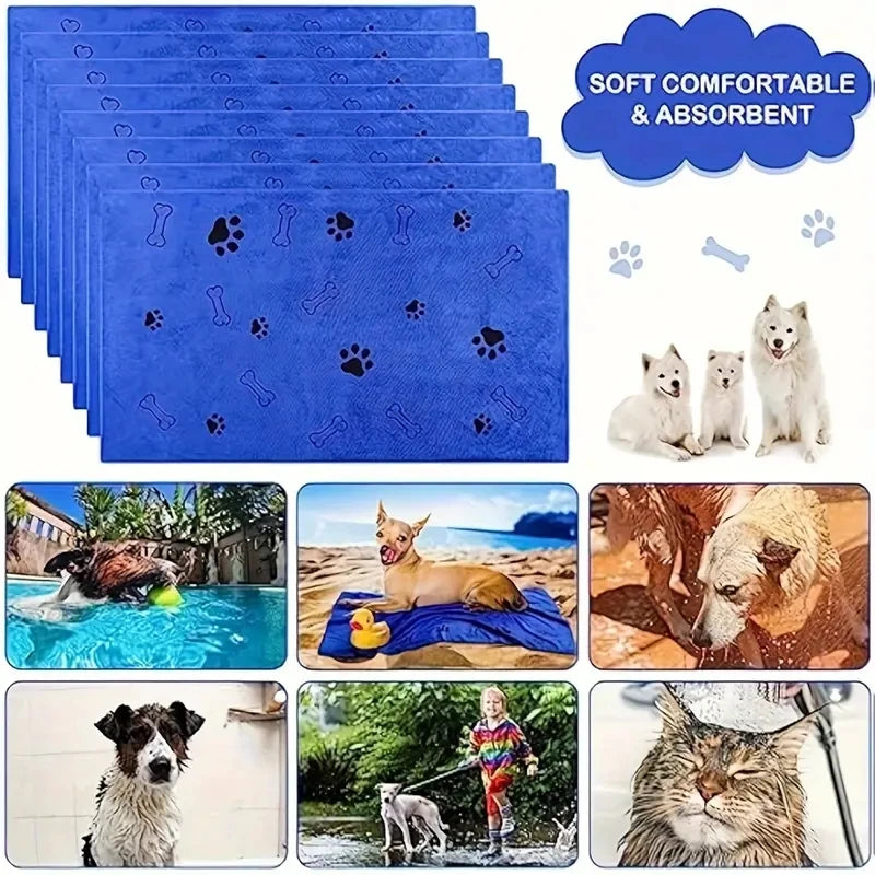None Microfiber Dog Towels Quick Dry Absorbent Bath Grooming Towels For Dogs Pets